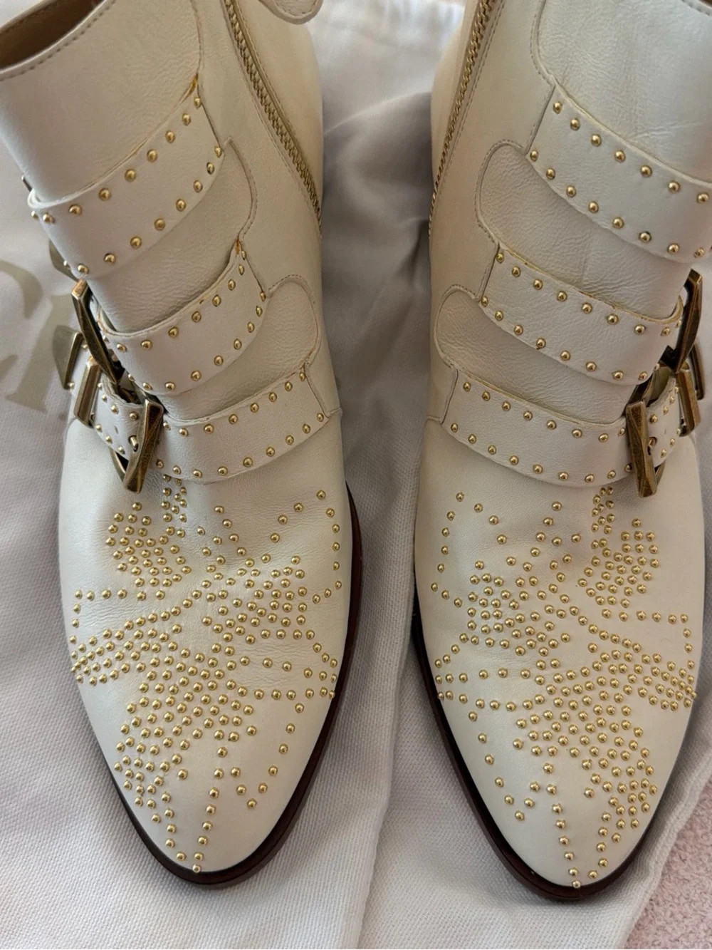 Chloe leather studded ankle boots